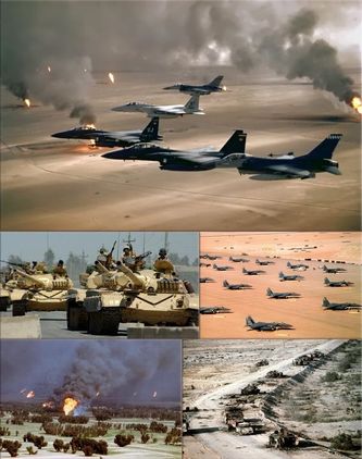 Under the direction of the UN, Operation Desert Storm, with a militarized coalition of 33 countries, of which the United States will be the spearhead, will cause a wave of bombardment in Iraq, without precedent, from January 18 to February 28, 1991